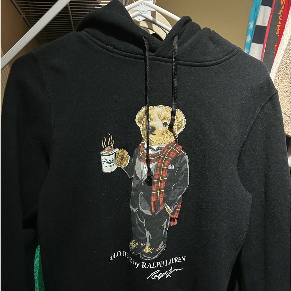 Women’s Black XS Polo by Ralph Lauren Teddy Bear Hoodie Sweatshirt
